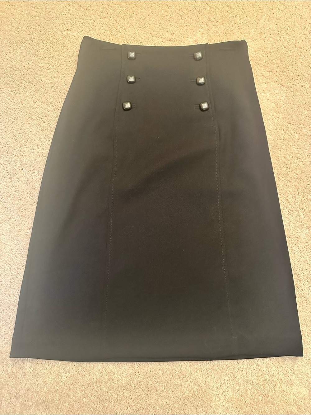 Banana Republic Black Double-Button Pencil Skirt